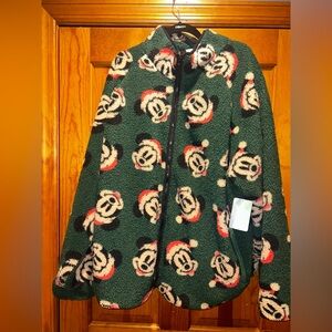 Disney Mickey Christmas Fleece Zip Up Jacket 3XL NWT